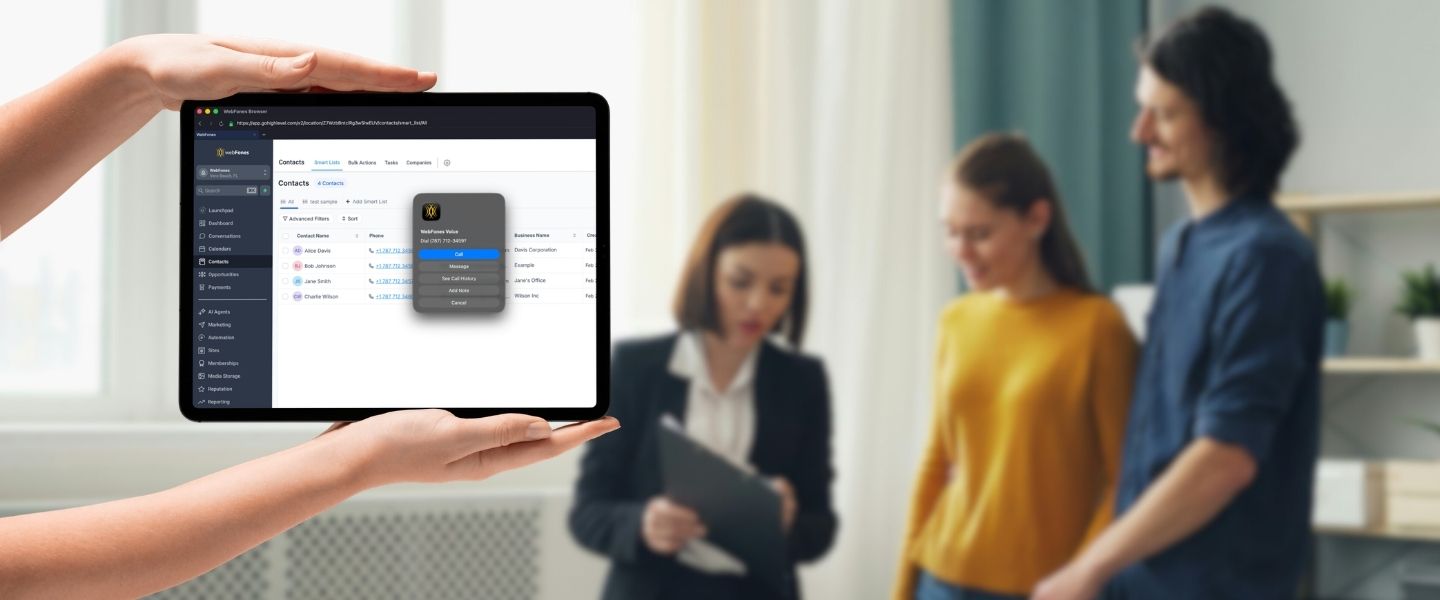 WebFones Browser integrated with CRM